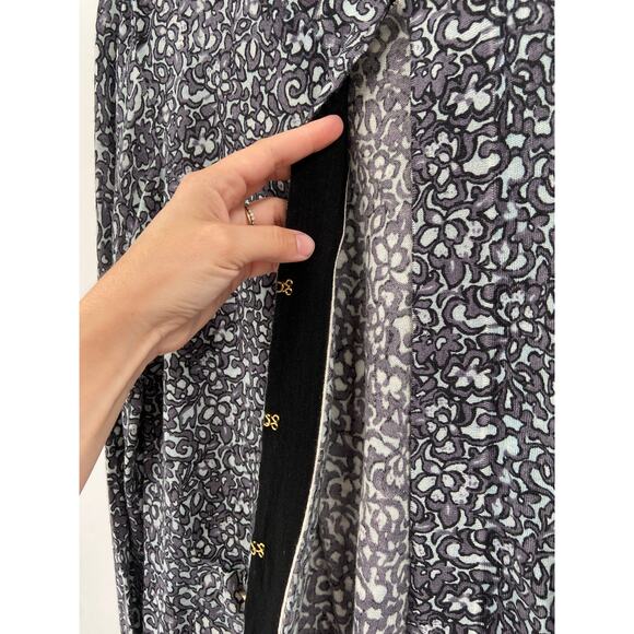 Tory Burch Merino Wool Floral Print Knit Long Sleeve Cardigan Sweater Size Large - Picture 5 of 8